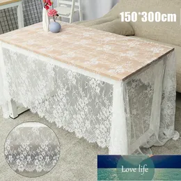 Tabela de pano decoração branca lace toalha de mesa têxteis decoração de casa para festa de casamento hotel 150 * 300cm preço de fábrica especialista Qualidade Qualidade mais recente estilo original