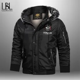 Mens Winter Fleece Jacket Coat Man Casual Zipper Outwear Thick Warm Bomber Jackets Male Tactical Streetwear Drawstring Coats 211126