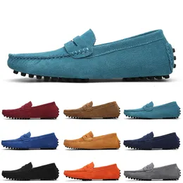 Scarpe casual in pelle scamosciata da uomo non di marca più economiche nero blu scuro vino rosso grigio arancione verde marrone uomo slip on scarpa in pelle pigra