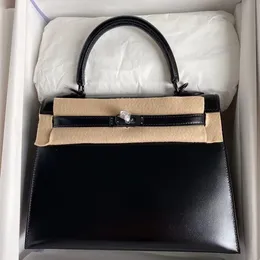 Kobiece klasyczne torby Topowe skórzane torebki z prawdziwego pudełka, ręcznie robione linie, zapięcie na zamek błyskawiczny, styl biznesowy, organiczny kształt