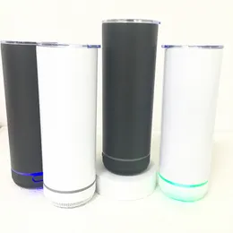 Sublimacja Outdoor Straight Smart Tumbler z głośnikiem Ze Stali Nierdzewnej Puchar Muzyka Niebieski Zębów Bezprzewodowe Głośniki Próżniowe Izolowane Kubek Kubek Kubek