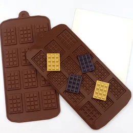 12 Gitterquadrat Silikon Schokoladenform Dessert Eisblock Formen Lebensmittelqualität Kuchen Süßigkeiten DIY Form Küche Backformen BH5347 TYJ
