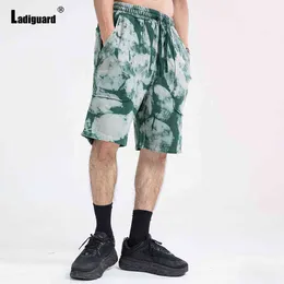 Ladiguard Mannen Mode Vrije Tijd Shorts Trend 2022 Zomer Nieuwe 캐주얼 스탠드 넥타이 넥타이 반 Droog Broek Sexy Trekkoord Homme 220312