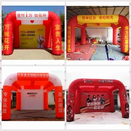 Customized advertising tent inflatable tunnel shelter arch shaped trade show canopy with backdrop blower and free printing