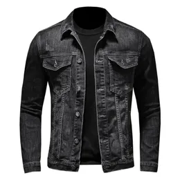 Men's Jackets Jacket Men 2021 Spring And Autumn High Quality Boys Solid Color Embossed Lapel Slim Long Sleeve Denim