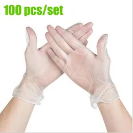 使い捨て手袋 100 個 PVC 食品取り扱い透明手袋ラテックスガーデンホームクリーニング S/M/L/XL