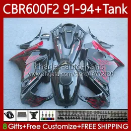 Bodywork + zbiornik dla Honda CBR 600 F2 CC 91-94 Body 63NO.1 Red Flames CBR 600FS 600F2 CBR600 FS CBR600F2 91 92 93 94 CBR600-F2 600CC CBR600FS 1991 1992 1993 1994 Owalnia