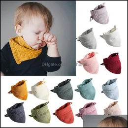 Нагрудники ткани, детская кормление ребенка, детские детские детские детские хлопковые булочки рождены с твердым цветом треугольника шарф полотенце полотенце бандана ткани для мальчика d
