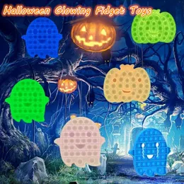 Commercio all'ingrosso Halloween Incandescente Fidget Toys Finger Bubble Giocattolo educativo Natale Ansia sensoriale Antistress Bambini Adulti per regali di compleanno in famiglia