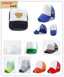 Fashion DIY OEM Sublimation Blank Adult Cotton Mesh Cap hat For Heat Transfer Press Machine sublimaton ink print Hat