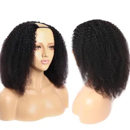 Afro Kinky Curly U Part Perruques Vierge 100% Cheveux Humains Crépus bouclés Pour Femme Noire 150% Densité Sans Colle U Forme Perruque Remy Cheveux