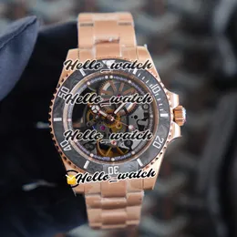 디자이너 시계 R REFIT EDITION PRILLO 프로젝트 탄소 섬유 베젤 해골 다이얼 자동 116610 Mens Watch Rose Gold Bracelet HWRX 할인