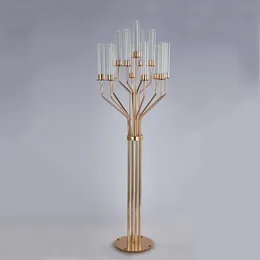 Big Large Floor Acrylic Candelrabras 5.3 ft Höjd 13-Arms ljushållare Lyxig bröllopsbord Centerpiece Candlesticks Home Decorion Wedding Aisle Metal Walkway