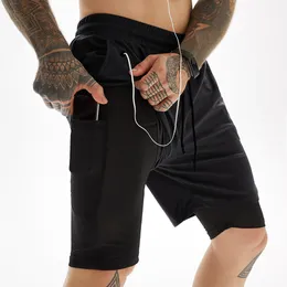 Sport Running Shorts för Mens Fitness Kläder Plus Storlek Män Half Byxor Sommar Casual Dubbelskikt Ytterkläder Kläder Partihandel