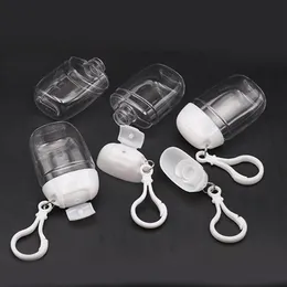 30ml mão sanitizer garrafa com chaveiro anel gancho transparente transparente recipientes recipientes recipientes de viagem DHL Free Shipinga40A26 A55