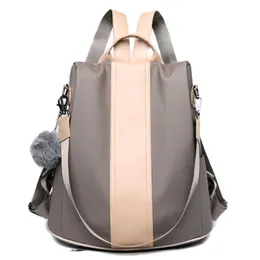 Outdoor Bags Women'S Waterproof Leather Backpack Security Anti-Theft Rucksack Lightweight Simple Travel College Student Schoolbag