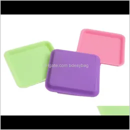 Inne Aessories Household Sundries Home Gardencolorful Square Portable Plastic Mini Preroll Scroll Roll Tray Papierancy Dry Herb Toba