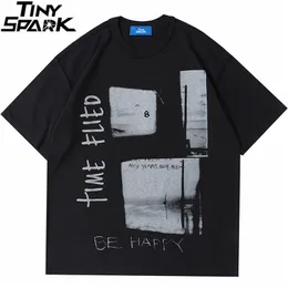 Graphic Lettera Stampa Oversize Maglietta Degli Uomini di Hip Hop Streetwear T Shirt Harajuku Cotone Allentato Manica Corta T-Shirt Supera i t 210722
