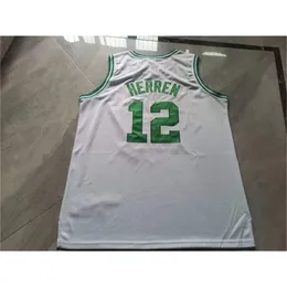 2324Rare Basketbol Forması Erkekler Gençlik Kadın Vintage Beyaz Yeşil 12 Chris Herren Boyut S-5XL Özel herhangi bir isim veya numara