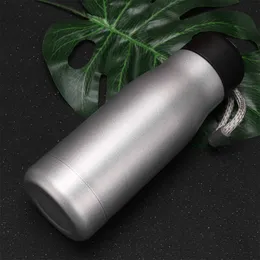 1PC 450ml Bike Water Bottle Mountain Bike Riding Kettle Stainless Steel Cup Insulation Jug for Sports Outdoor (Black) Y0915