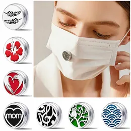 Maschera per il viso in acciaio inossidabile Magnete per diffusore di incenso Fibbie per olio essenziale su maschere per il viso Medaglione per diffusori di profumo da 12 mm