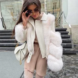 PINK JAVA 20109 arrival women winter coats real fur jacket real leather jackets genuine sheepskin luxury fur clothes 211110
