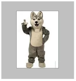 Factory Outlets Husky Dog Mascot Kostym Vuxen Tecknad Karaktär Mascota Mascotte Outfit Suit Fancy Dress Party Carnival