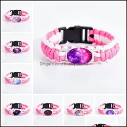 Charm Armbänder Schmuck Neba Space Galaxy für Frauen Glas Cabochon Stern Mond Universum Sternenseil Wrap Armreif Mode Drop Lieferung 2021 Ruq