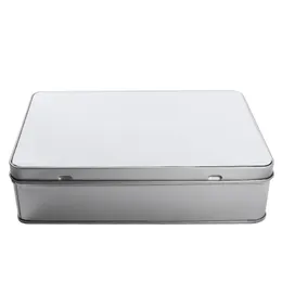 DHL30pcs Storage Boxes Sublimaiton DIY White Blank Aluminum Candy Rectangle Iron Container Bins