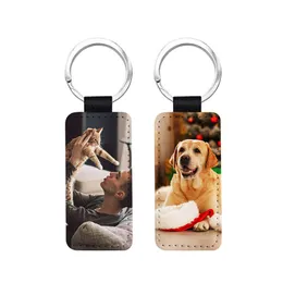 Blank Leather Keychain Pet Supplies Thermal Transfer Sublimation Personality Key Chain Favor Girls Boys Ornament keychains Gift