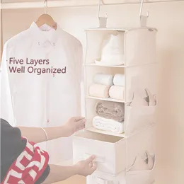 5 Layer Space Saver Organizador Organizador de dormitórios Organizador Armario Sacos de embalagem para armazenamento ecológico de roupas