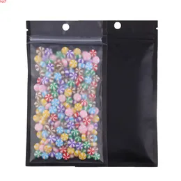 12x22cm 100pcs Matte Clear One Side Clear Black/White Reclosable Mylar Plastic Block Bags z Holehigh Qty