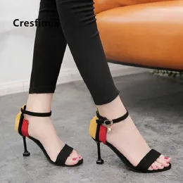 Cresfimix vrouwen sandalen women fashion sweet high quality high heel sandal shoes lady cute spring & summer sandals a5034 X0526