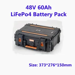 Uppladdningsbar 48v 60ah Lifepo4 Batteri med 15s BMS Litiumjärn för solenergi Storage Elektriska fordon Golfvagn