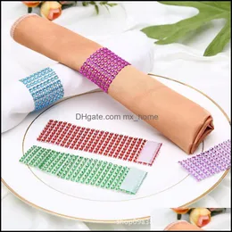 Aessories Kitchen, Dining Bar Home & Garden Rhineston Rings Plastic Buckle Mesh Wrap Napkin Ring Serviette Holder El Wedding Aessory Table D