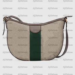 Clássico Ophidia GM MM bolsa de ombro bege / ébano design lona meia-lua crossbody verde e vermelho listra web grande capacidade bolsa de designers de luxo bolsas