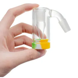 14mm masculino coletor de cinzas de vidro externo contém silicone reto bong água bongs de vidro plataforma de petróleo tubos de fumo acessórios