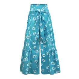 Women's Pants & Capris Spring/summer 2022 Fashion Casual Digital Printed Slacks Beach Wide-leg Strap