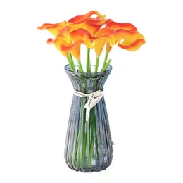 Dekorativa Blommor Kransar 5st Konstgjorda Blomma PU Real Touch 12 Färg Mini Calla Lily Hem Matbord Pokagram Dekoration Bröllop Par