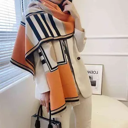 Eşarplar Scarv Kaşmir Eşarp Kadınlar Pashmina Şalları Kalın Sıcak Bufanda Hicam Kış Poncho Stol Blanket1