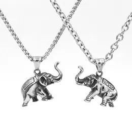 UOMINI Piccolo fortunato Elefante Long Necklace La catena in acciaio inossidabile in acciaio inossidabile Ciondoli per le donne di gioiello