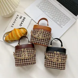 Dzieci Designer torebka jesień zima dzieci Houndstooth Water Buska Modna dziewczyna łańcuch crossbody torby