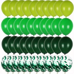 حزب الديكور 40 قطع البالونات الخضراء مجموعة كروم معدني النثار بالون الغابة سفاري الحيوان عيد الميلاد بالون الزفاف جارلاند