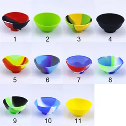 Colorful Mini Silicone Bowl For Wax Jars Storage 15mg Dab Rig Box Dry Herb Silica Jar Oil Containers Rubber Pinch Smoking 8mg Case