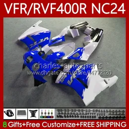 BodyWork Kit for Honda RVF VFR 400 RR 1987-1988 VFR400R VFR400RRホワイトブルーNC24 V4 87 88 RVF400R VFR 400R RVF400 R 1987 1987 1987 Moto Fairings