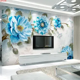 Benutzerdefinierte Wandbild Tapete Für Schlafzimmer Wände 3D Moderne Handgemalte Ölgemälde Blumen Wohnzimmer TV Hintergrund Papier Peint Gute qualität