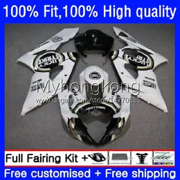 Suzuki K5 GSX-R1000 1000CC 2005 2006 Moto Body 26No.73 Lucky White GSXR 1000 CC GSXR1000 2005-2006 GSXR-1000 05 06 100 % FIT OEM 페어링