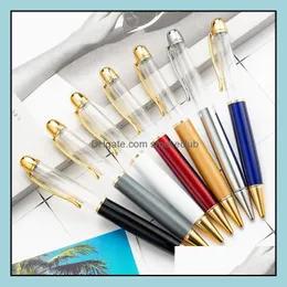 Ballpoint Pens Writing Supplies Office & School Business Industrial 14 Color Creative Diy Big Empty Tube Metal Self-Filling Floating Glitter