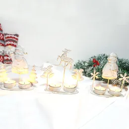 Candle Holders Decorations Christmas Vintage Ornament Holder Creative Ornaments Xmas Gift Candelabros Decorativos