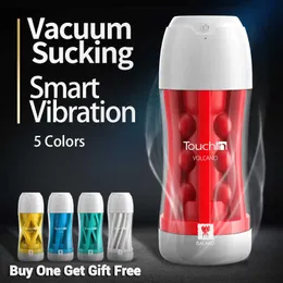 MY9COLORS Männliche Masturbation Cup Touch in Weiche echte gefühl Masturbator Vakuum Saugen 20 Frequenz Vibration Sex spielzeug Für Männer P0827